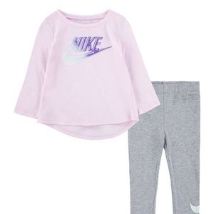 Nike® Baby Girls Long Sleeve Graphic Top and Leggings Set